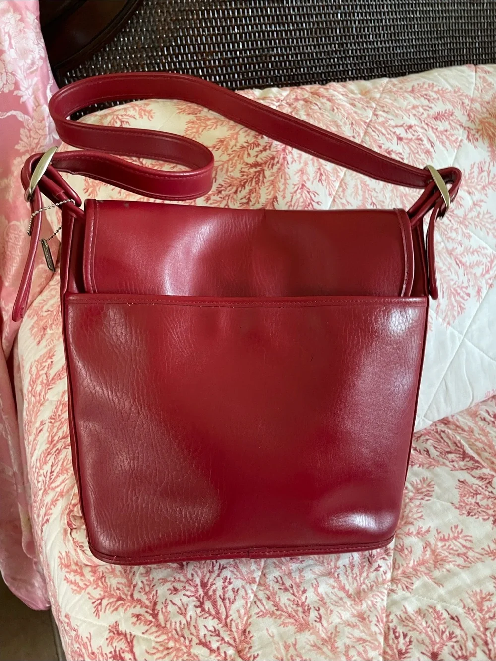 Coach Red Leather Crossbody Satchel